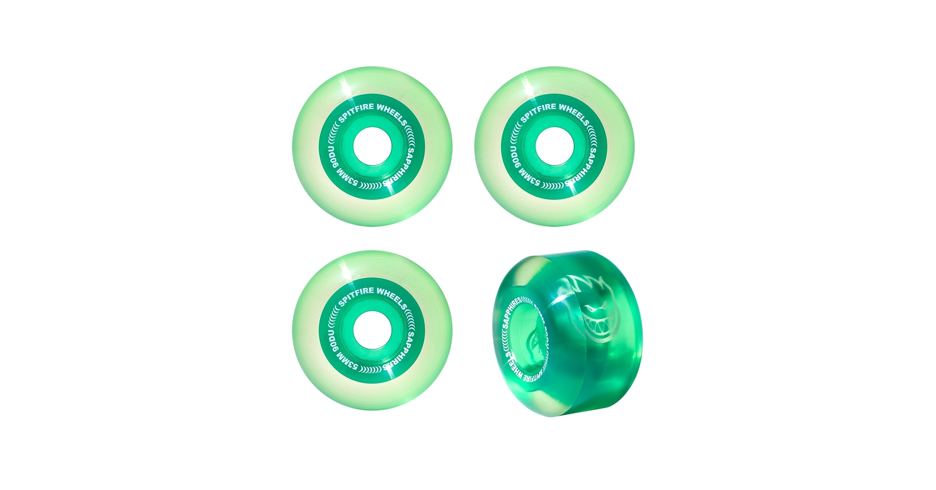 Spitfire Sapphires グリーンウィール 4個セット54mm Amazon.com: Spitfire Wheels Sapphires 90du 53mm Clear